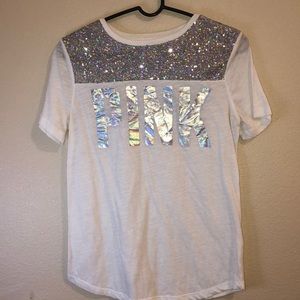 White sparkly top